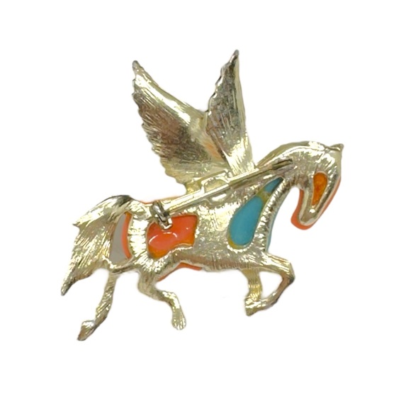 Vintage Designer Figural Pegasus Brooch - Picture 2 of 5